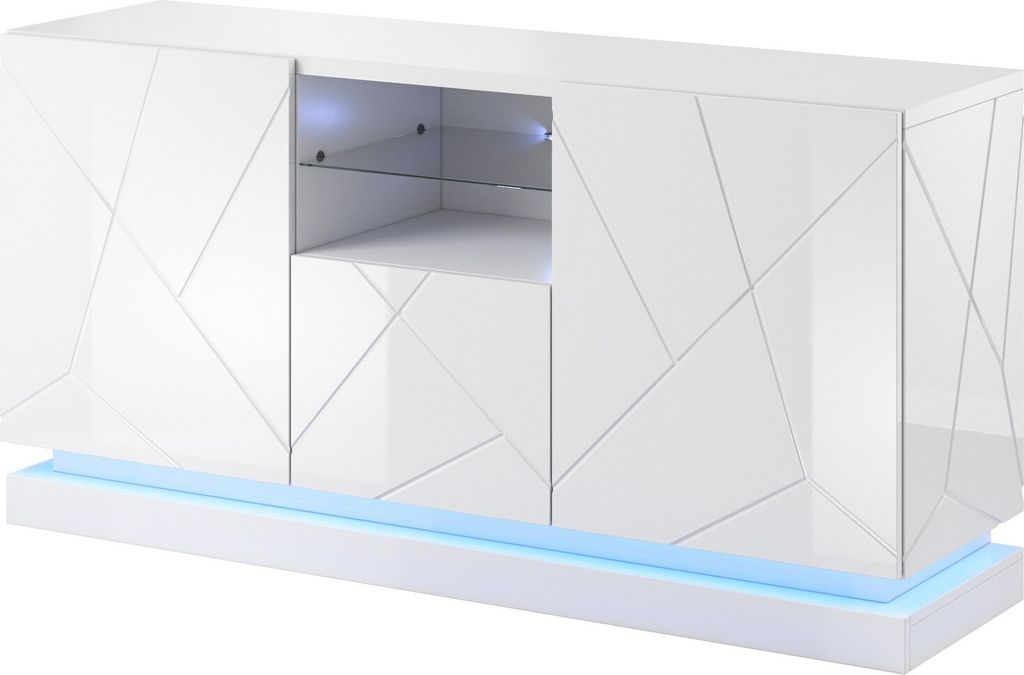 Furniture24 Kommode Qiu 150 cm breit Sideboard mit 2 Türen Produktbild 