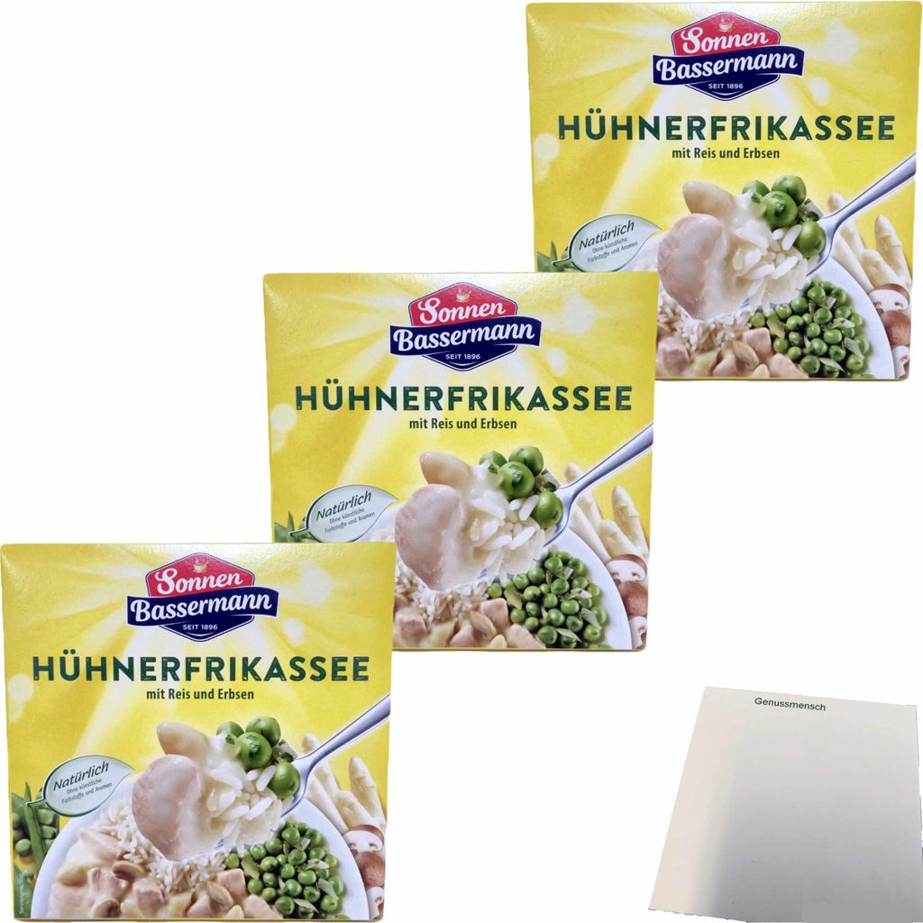 Sonnen Bassermann Hühnerfrikassee mit Reis und Erbsen 3er Produktbild 