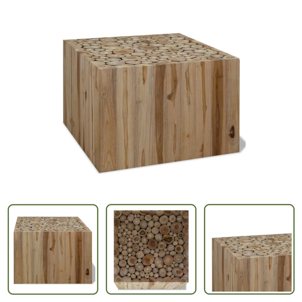 The Living Store Couchtisch Teakholz 50x50x35 cm