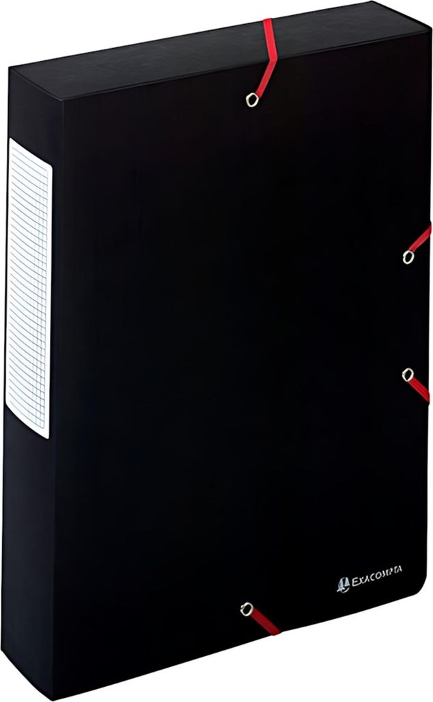 Exacompta Archivbox Rücken 60mm mit Etikett aus Manila Karton Scotten Nature Future, Schwarz, Pappe, A4, 240 x 320 x 60 mm