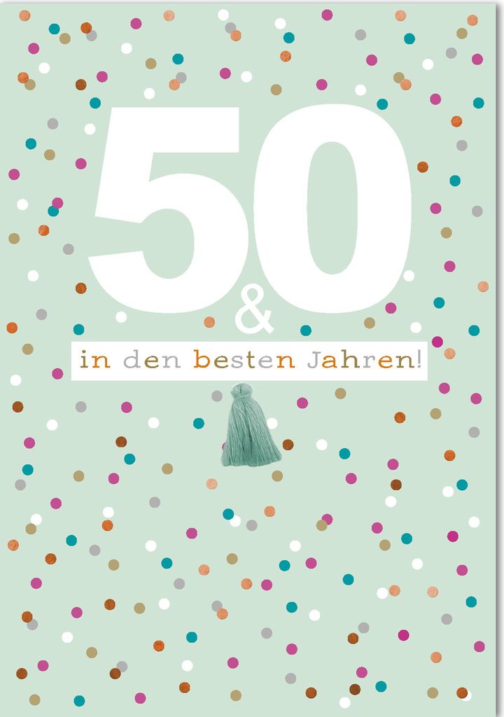 50. Geburtstag - A4 - Glückwunschkarte im Format 21 x 29,7 cm mit