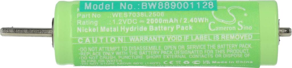 vhbw Akku kompatibel mit Panasonic ER-GB70, ES3041, ER-GB80, ES2207P, ER-GS60, ES3040, ER-GC70, ER-GB96, ER-GC50 Rasierer (2000 mAh, 1,2 V, NiMH)