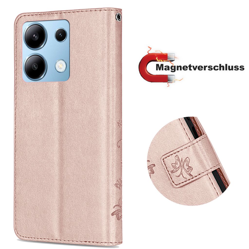 Betterfon Leder-Handyhülle Für Xiaomi Redmi 12C – Klapphülle Mit Kartenfächern Und Ständerfunktion