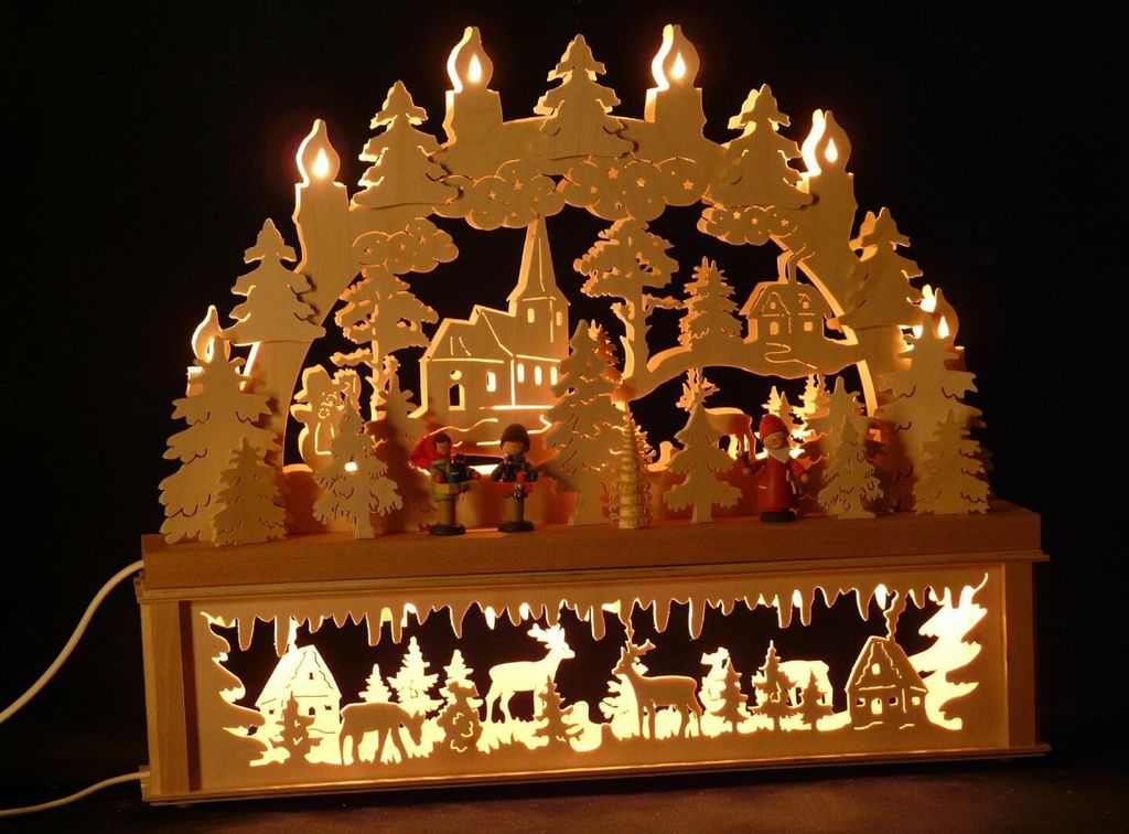 Original Erzgebirgischer Marken Schwibbogen Lichterbogen 50 x 43 cm K50-2_515