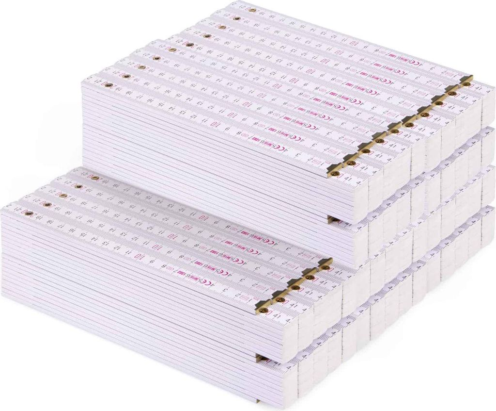 Metrie | Block-52 skládací metr, bílý, 2 m | 50 ks Obrázek produktu 