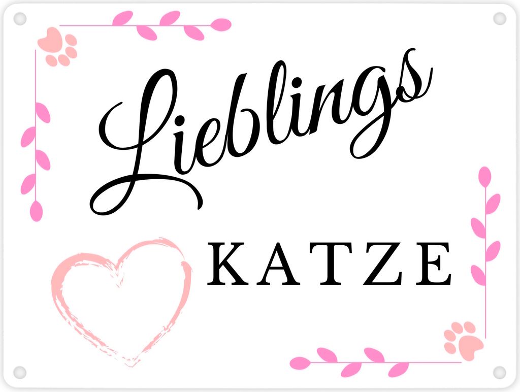 Lieblings Katze Metallschild in 15x20 cm für den Schlafplatz der Katze