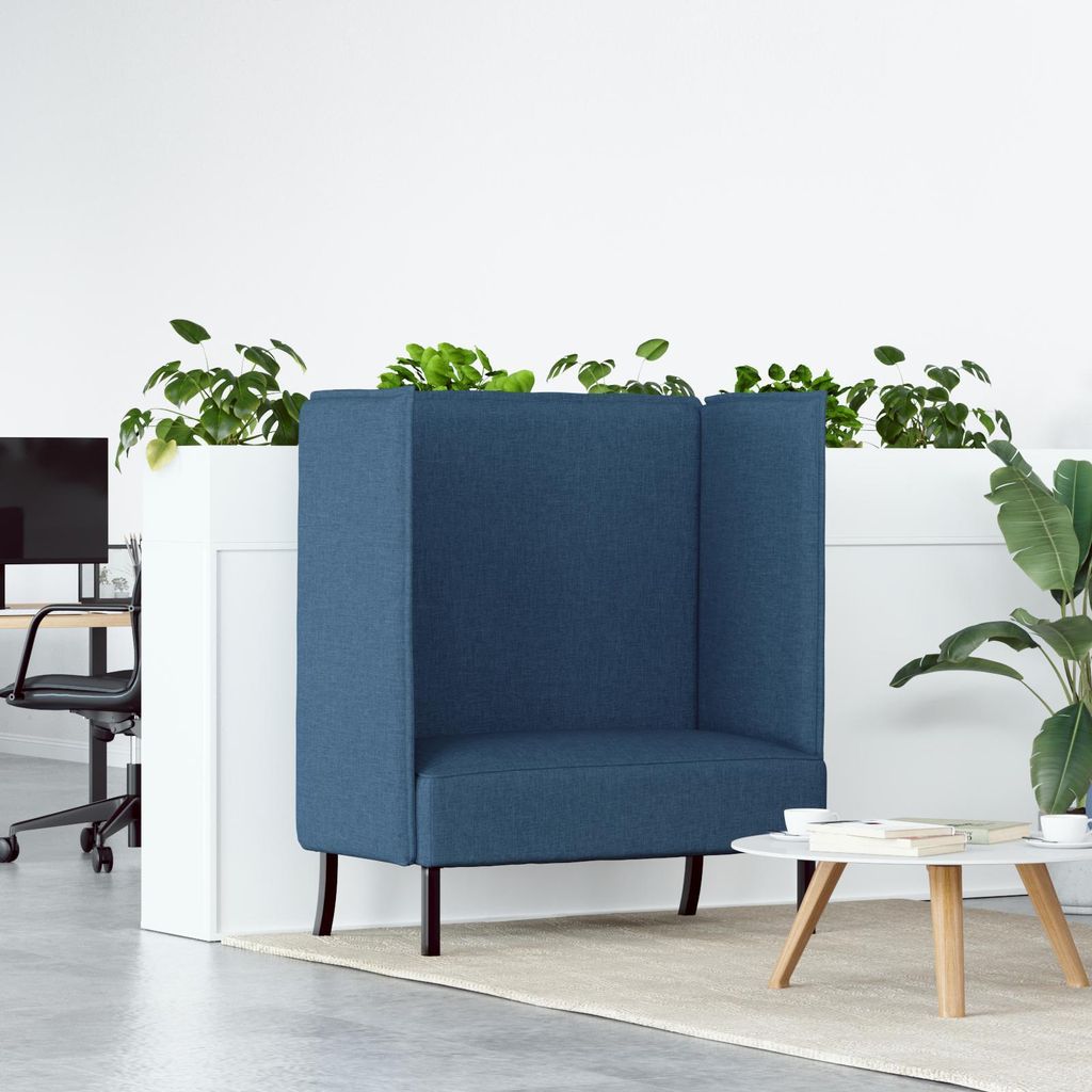 Rückenhöhen-Sofa Blau 109x56x121 cm Stoff, Design Schlafsofas Neu