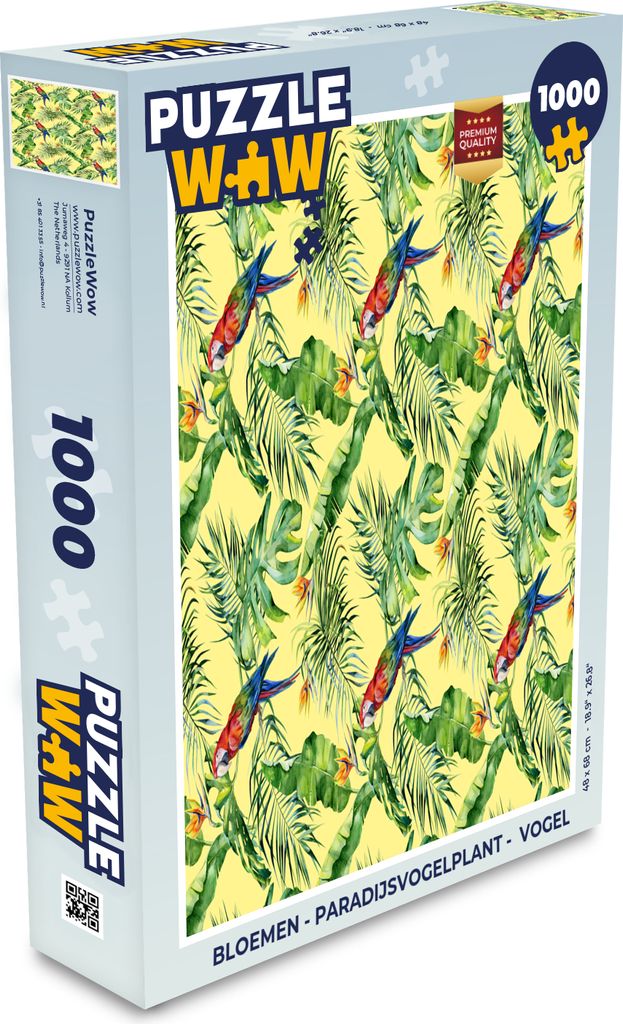 MuchoWow Puzzle 1000 Teile Blumen - Paradiesvogelpflanze - Vogel - Spielzeug - Alt und Jung - Spiele - Puzzeln