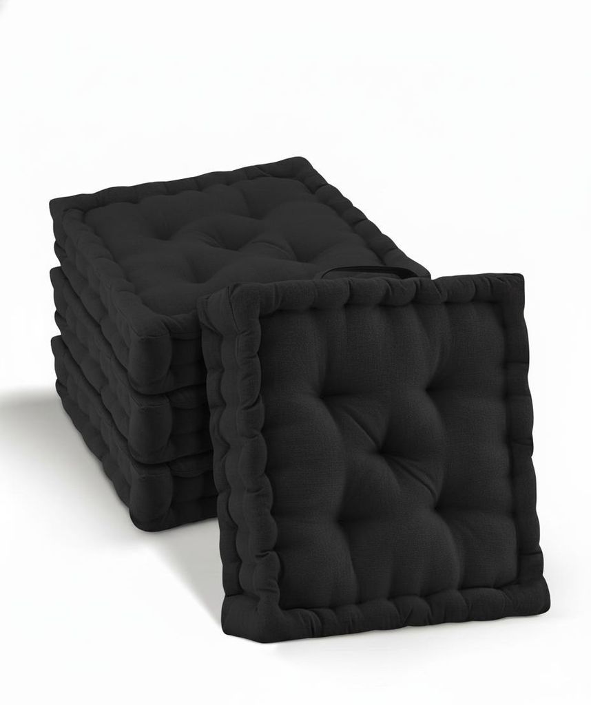 Beautissu 4er Set Bodenkissen Sitzkissen Mila, 50x50cm, Produktbild 