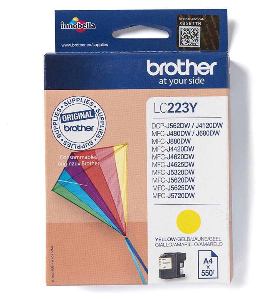 Brother LC223Y, Żółty, Tusz na bazie pigmentu, 1 szt., 550 Zdjęcie produktu 