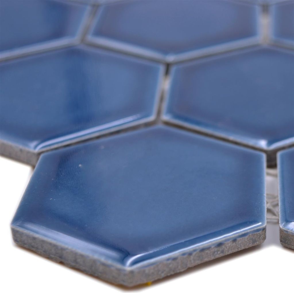 Keramikmosaik Salomon Hexagon Blau Grün H51