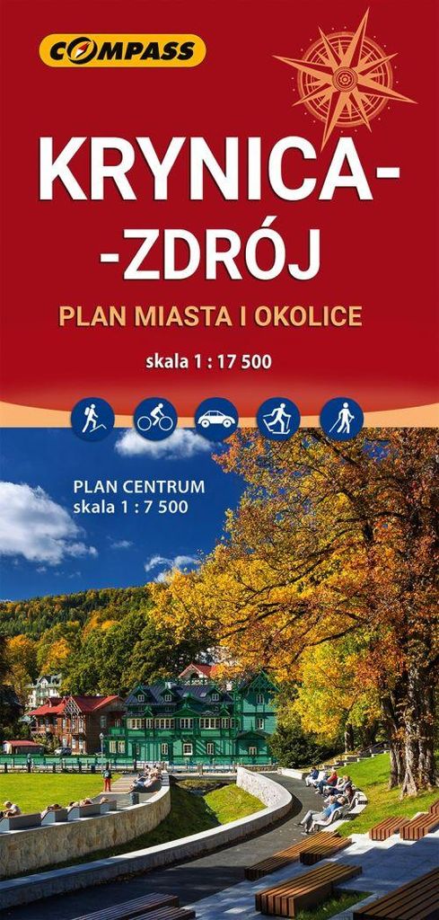 Krynica-Zdrój 1:17 500. Stadtplan / Touristenkarte. Erschienen 2025. Kompass