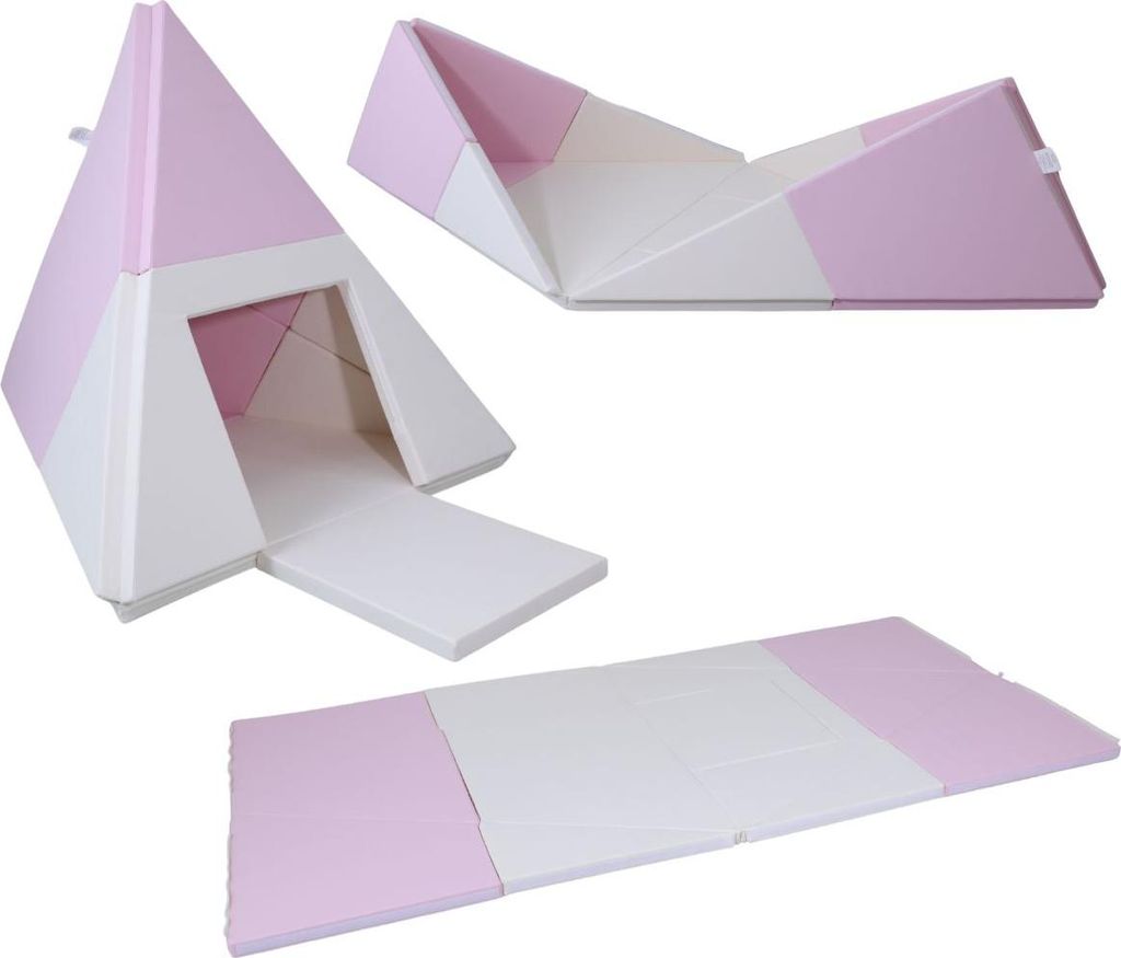 3-in-1-Tipi Zelt - weiß und rosa