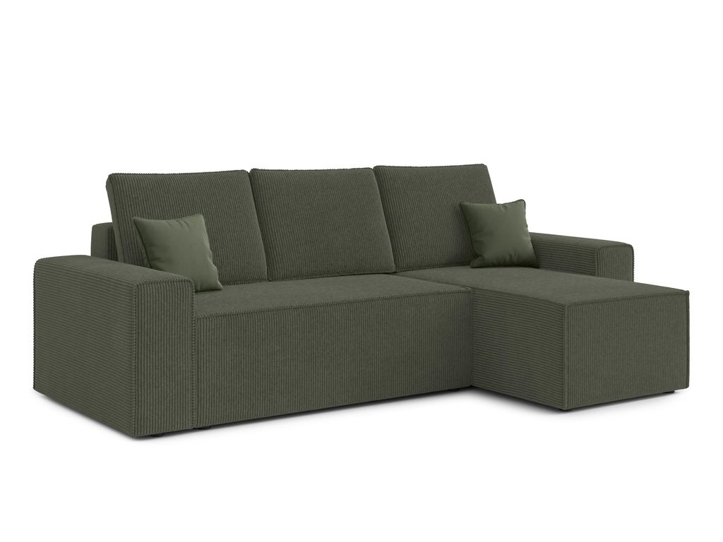 AX LIVING Ecksofa Cord Talaton 246 cm in Olivgrün – Komfort & Stil
