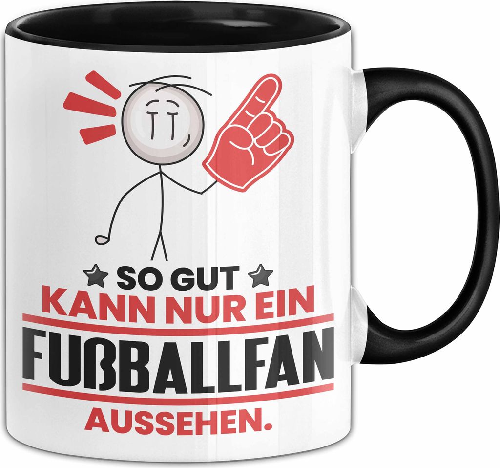 Fußballfan Geschenk Tasse So Gut Kann Nur Ein Fußballfan Aussehen Geschenkidee Kaffee-Becher (Schwarz)