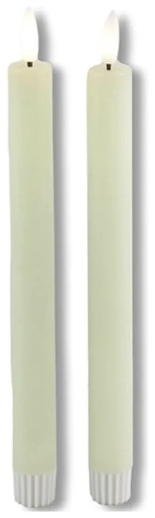 Bougies LED coniques effet flamme oscillante 24cm crème Countryfield