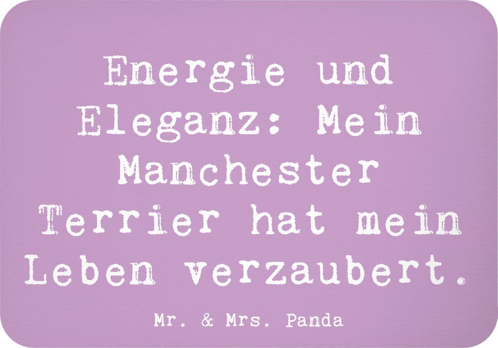 Mr. & Mrs. Panda magnet Spruch Manchester Terrier Magie - Lavendeltraum - Geschenk, Hunderassen Charakter, eleganter Hund, Abenteuerlust, wandmagne...