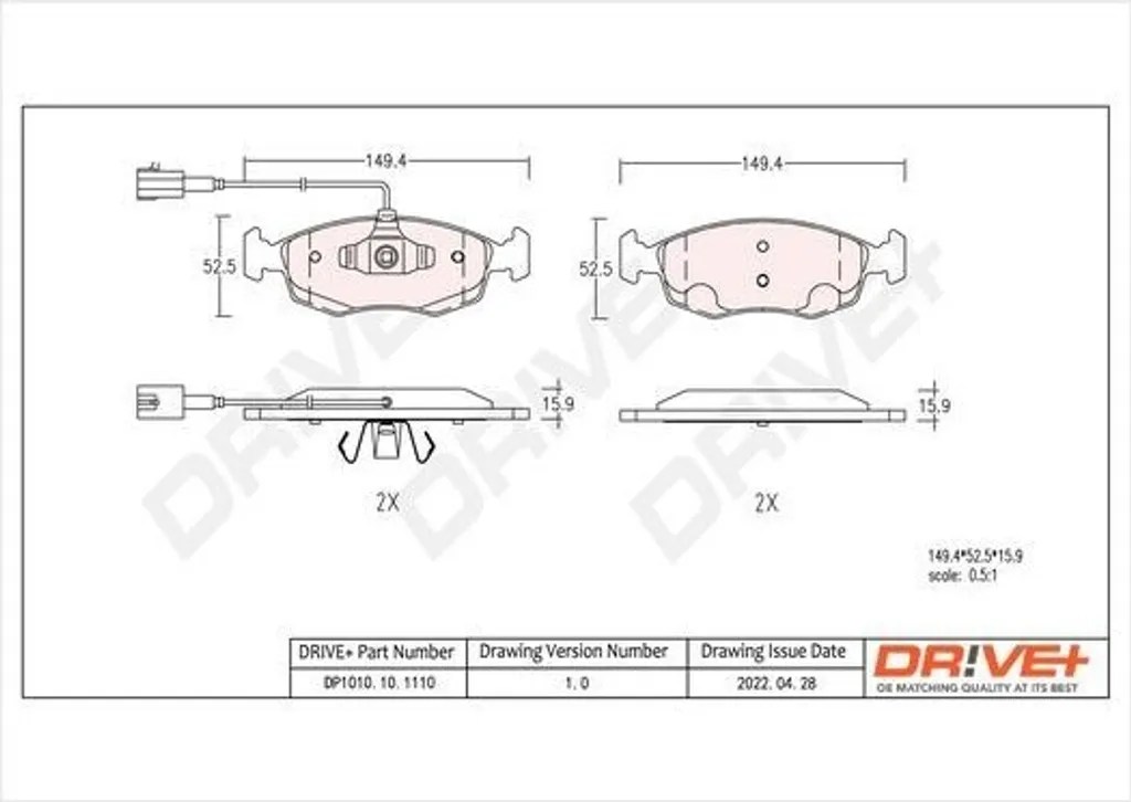 Plaquettes de frein avant pour Fiat Punto et 500 (312) - Freinage Sûr