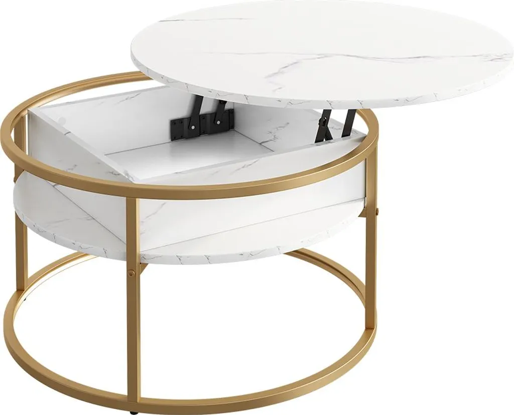 Crea il tuo Angolo Relax con Vicco Tavolino Marlo Bianco Oro 77x77