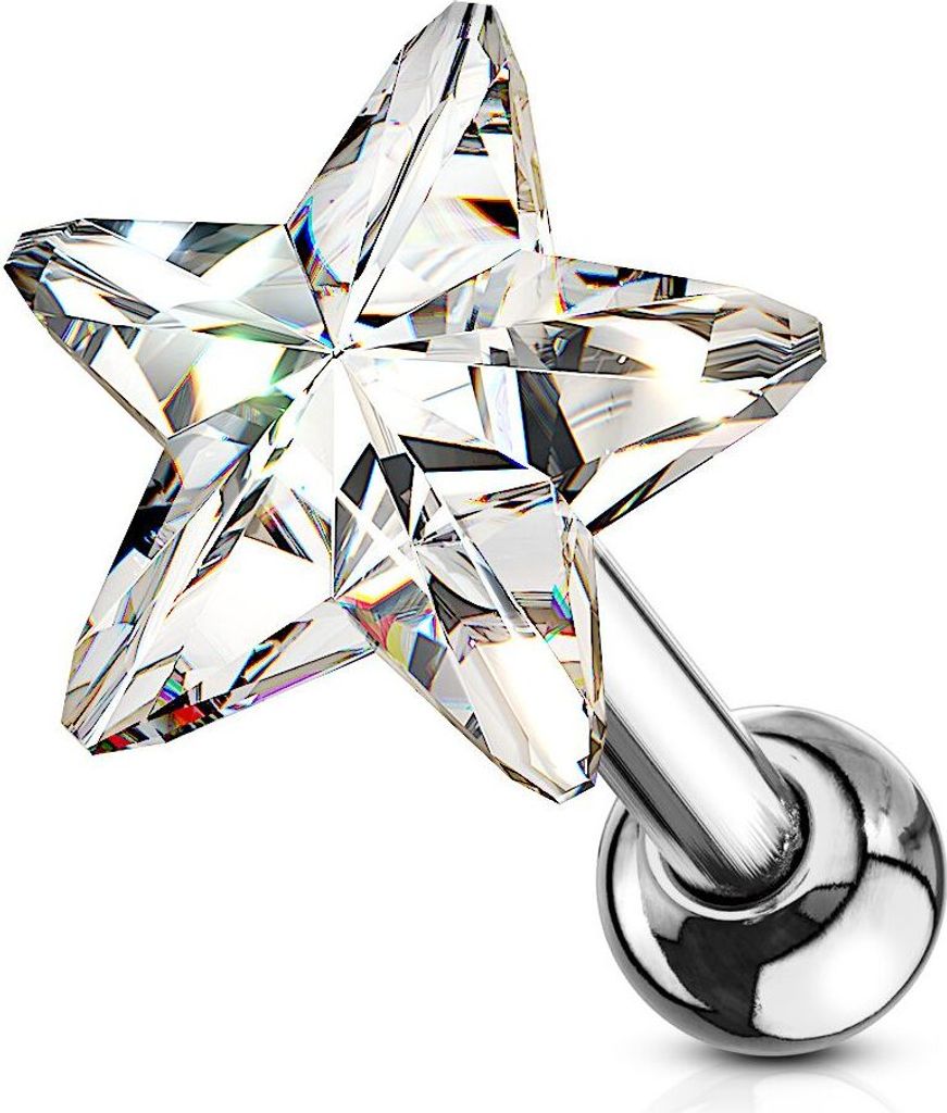 Tragus Ohr Piercing Stecker Helix Cartilage Barbell Stern Produktbild 