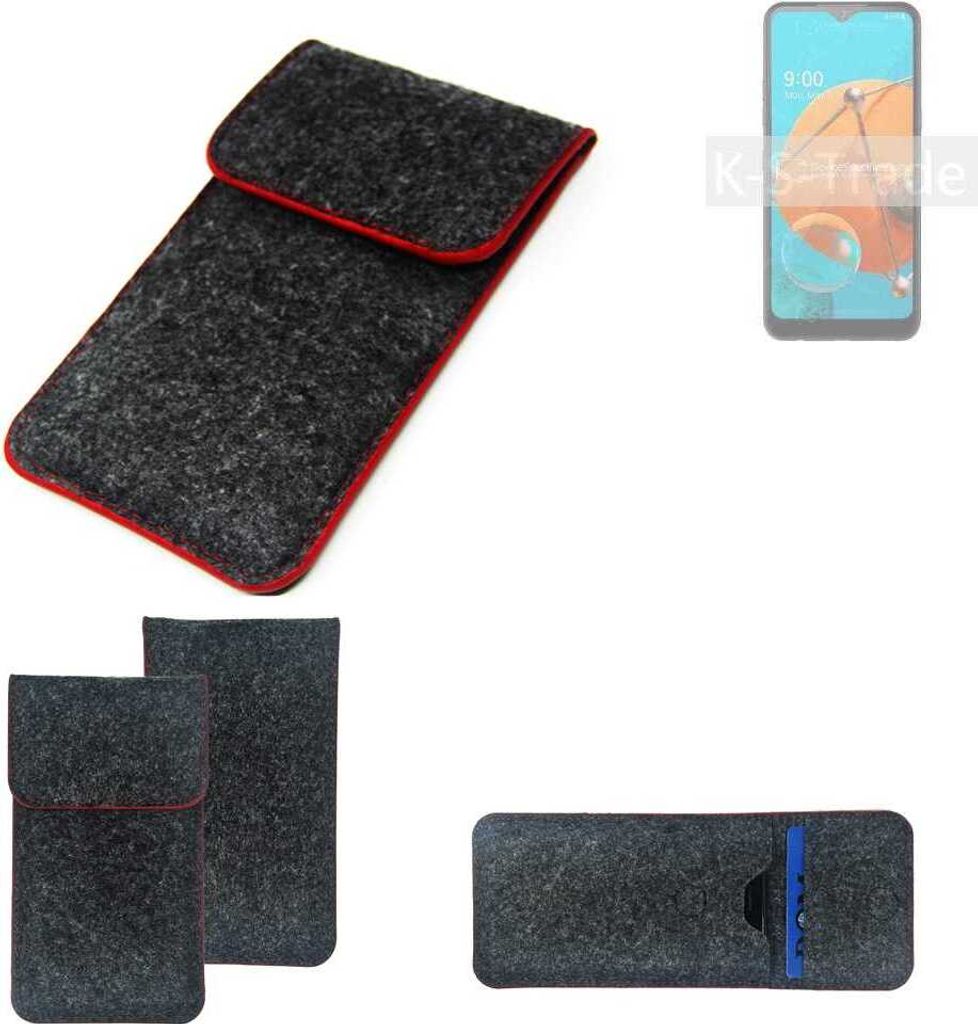 K-S-Trade Handy Schutz Hülle kompatibel mit LG Electronics K51 Schutzhülle Handyhülle Filztasche Pouch Tasche Case Sleeve Filzhülle dunkelgrau