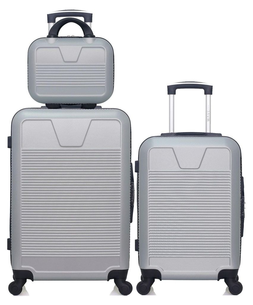 WAVE PARIS – 3er-Set – Wochenendkoffer, Handgepäckkoffer und Kosmetikkoffer SELENGA