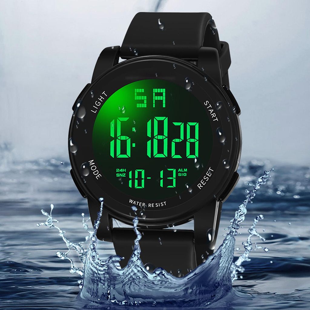 SKMEI Orologio digitale da uomo, 7 colori, impermeabile, morbido, con retroilluminazione a LED, orologio da polso per sport all'aria aperta (blu), blu, digitale, Blu, Digitale