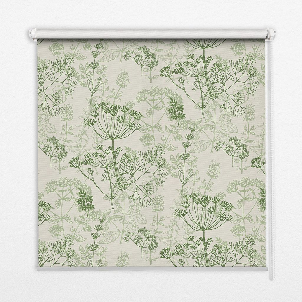 Seitenzug-Rollo Fensterrollo Jalousie - Thermo-Rollo Verdunkelungsrollo - 120x180 cm - Grüne Pflanzen