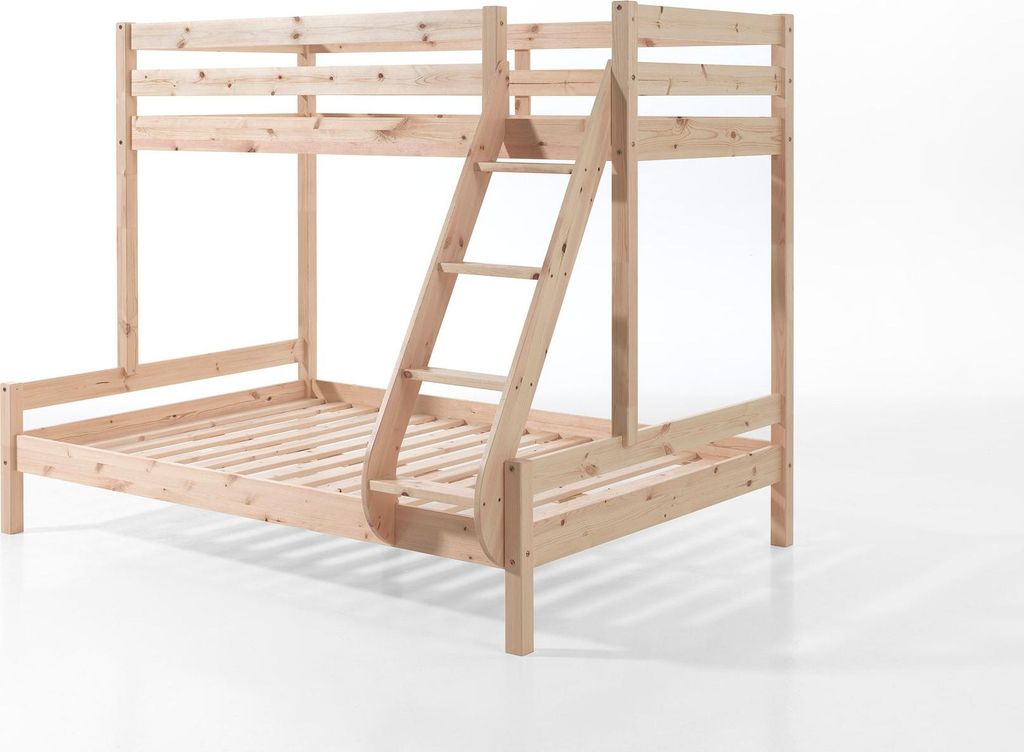 FURNLUX Bunk Bed Pino Beige 140x200cm / Hauptfarbe: Beige / Abmessungen: 158 x 208 x 167 cm