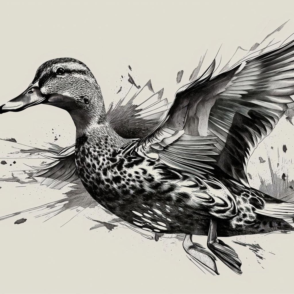 Plakat 60x60cm Grazie Enten im Flug