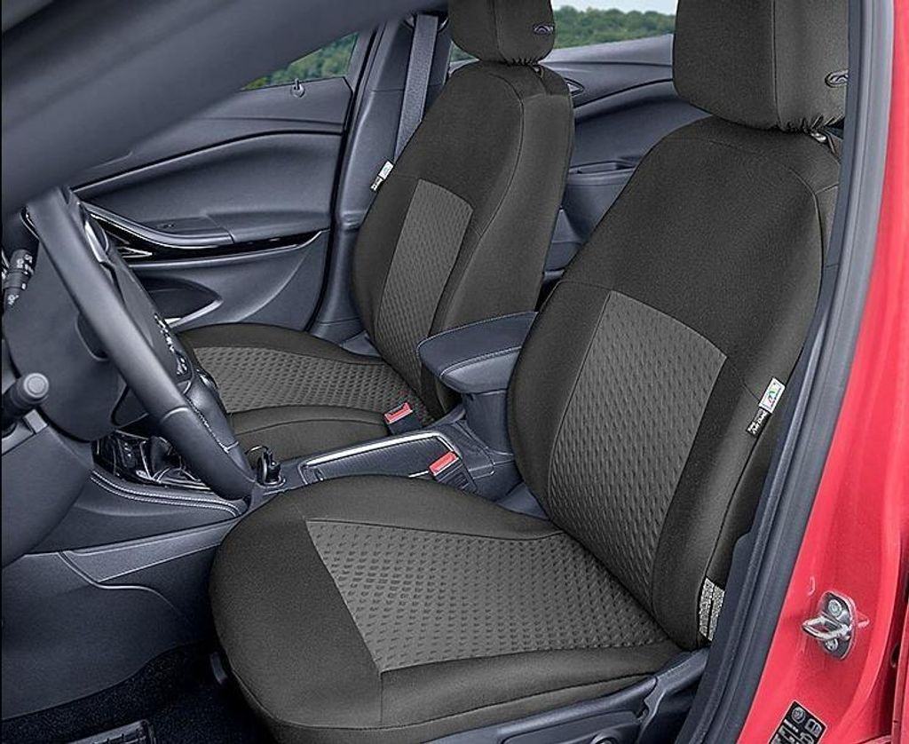 KEGEL Tailor Made Auto Sitzschonbezug Sitzbezüge Set Vorne Polyester Polyurethan Schwarz Graphit