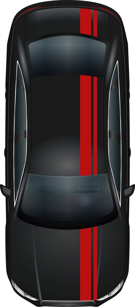 Rennstreifen Set Karminrot Viper Streifen Stripes Zubehör Auto Haube Dach Heck