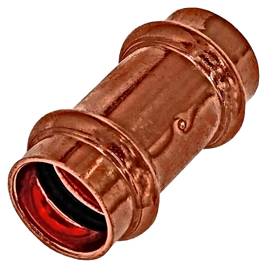 Pressfitting Muffe Kupplung Verbinder für Kupferrohr Außendurchmesser 28 mm mit 2 Muffenanschlüssen zum Verpressen für Trinkwasser geeignet