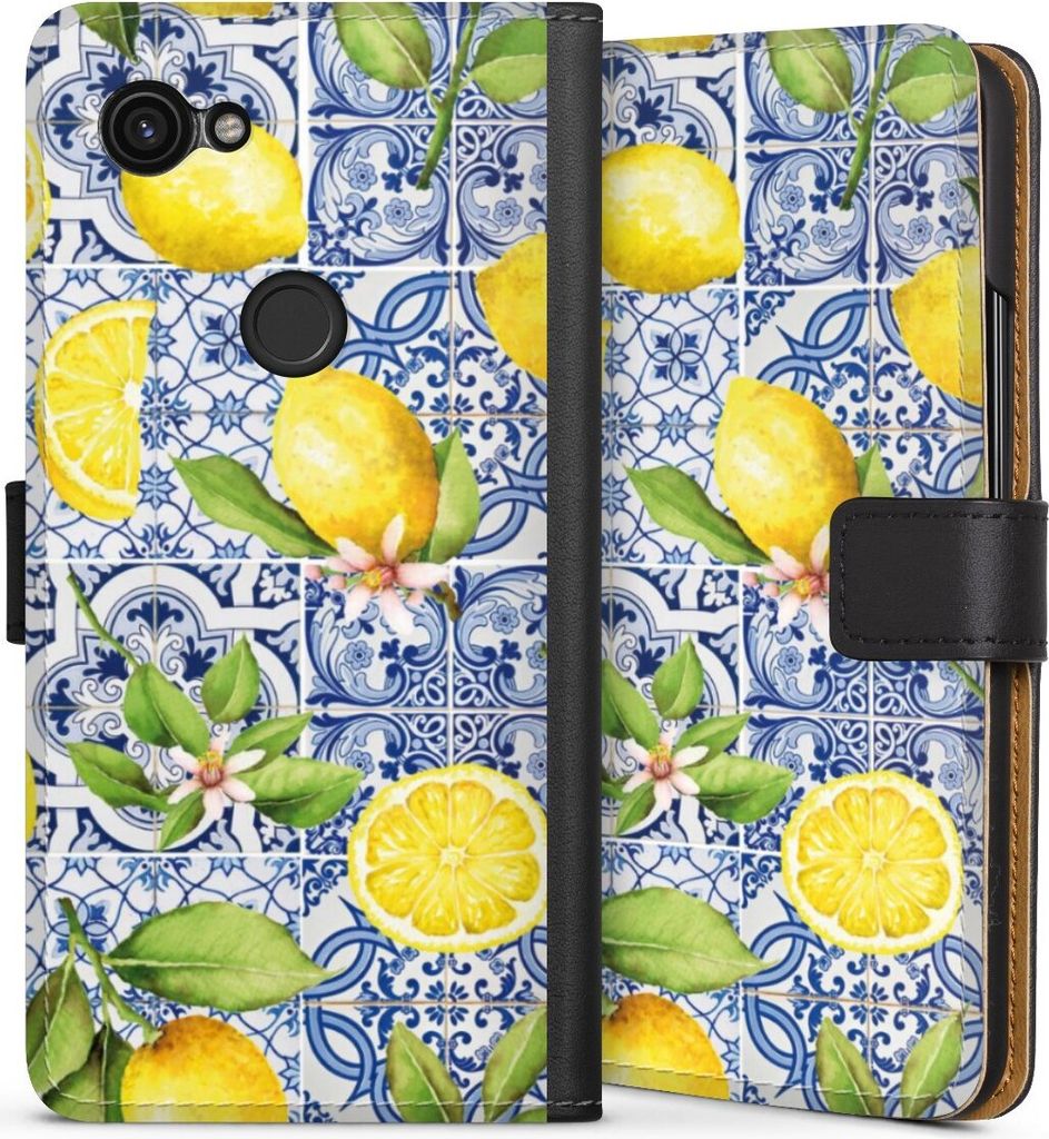 DeinDesign Klapphülle für Google Pixel 3a Handytasche Lederhülle Tasche Griechenland Muster Zitrone
