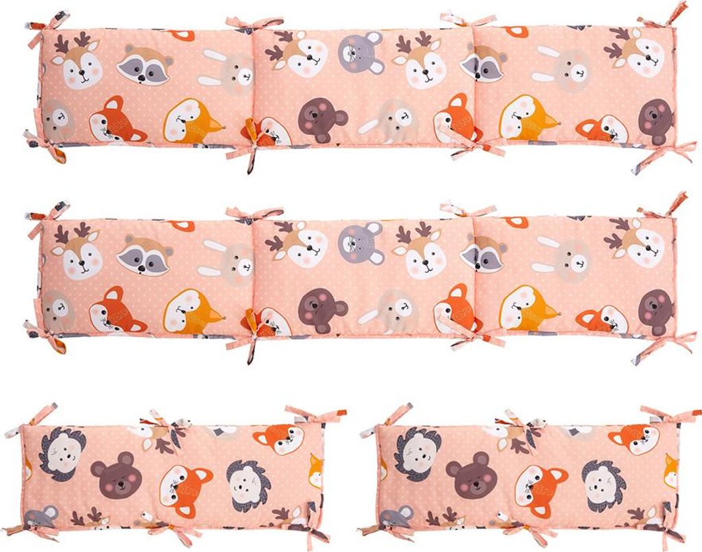 4-in-1 Kinderbett-Schutzpolster-Sets, Baumwollfutter-Bettwäsche-Set für Jungen und Mädchen, sichere Schutzseiten