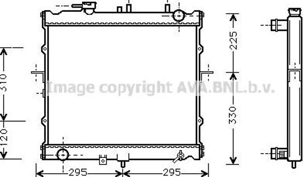 Radiateur moteur AVA KAA2022 pour Sportage - Remplacement OE 0K01215200
