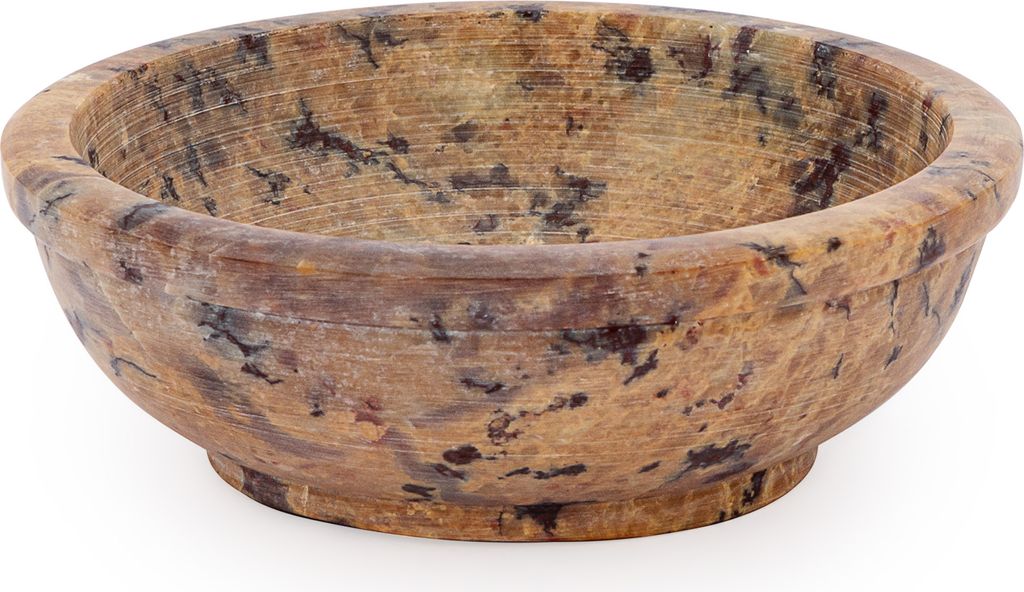 NKlaus 8cm runde Räucherschale aus Speckstein für Weihrauch Räucherwerke Naturfarbe 14017