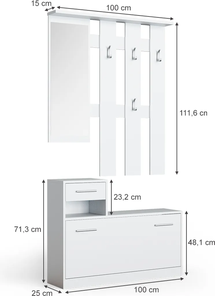 Aménager une Entrée Étroite avec le Vestiaire Vicco Billy Blanc 191cm - 3