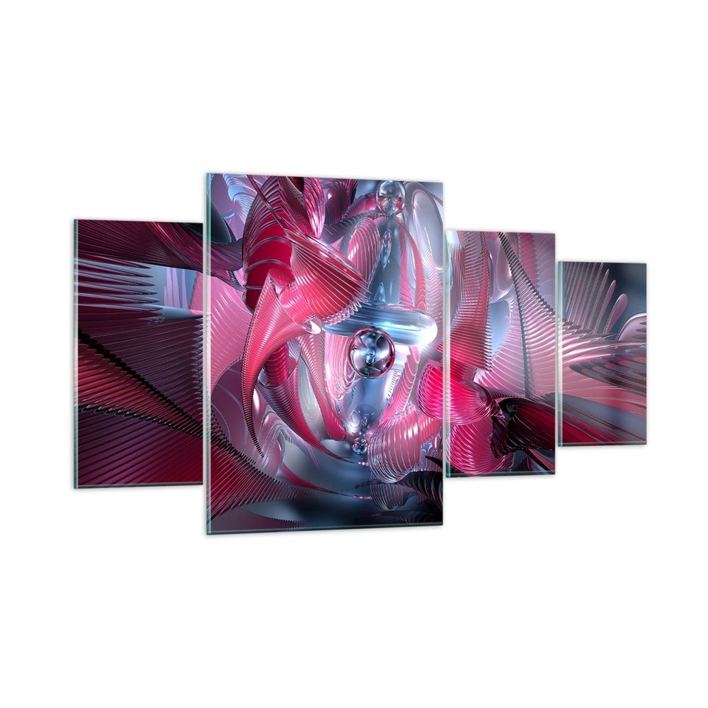 Bilder auf glas - Abstraktion Chemie Kybernetik - 160x90cm - Glasbilder - Wandbilder - Kunstdruck - zum Aufhängen bereit - Wanddekoration aus Glas...