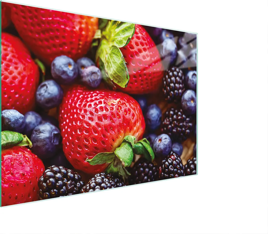 Tagliere Multiglass Fragole 30x22 - Copripiano Cottura Igienico Rosso