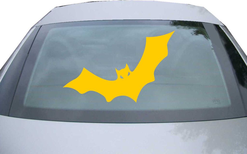Indigos UG - Aufkleber Heckscheibe & Motorklappe DE2232 - gold - 600x388 mm - Fledermaus - Auto Scheiben Fenster Heckklappe Tuning Racing JDM - Die...