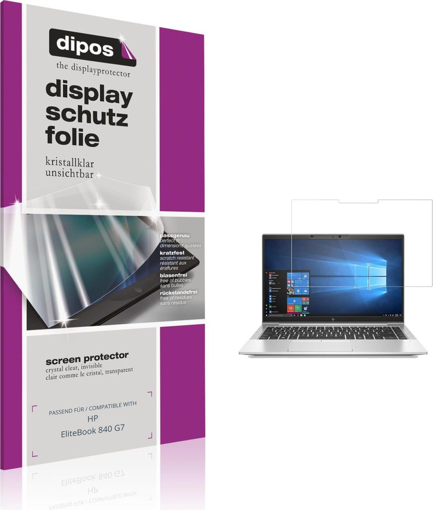 2x Schutzfolie für HP EliteBook 840 G7 klar Displayschutzfolie Folie Display Schutz dipos