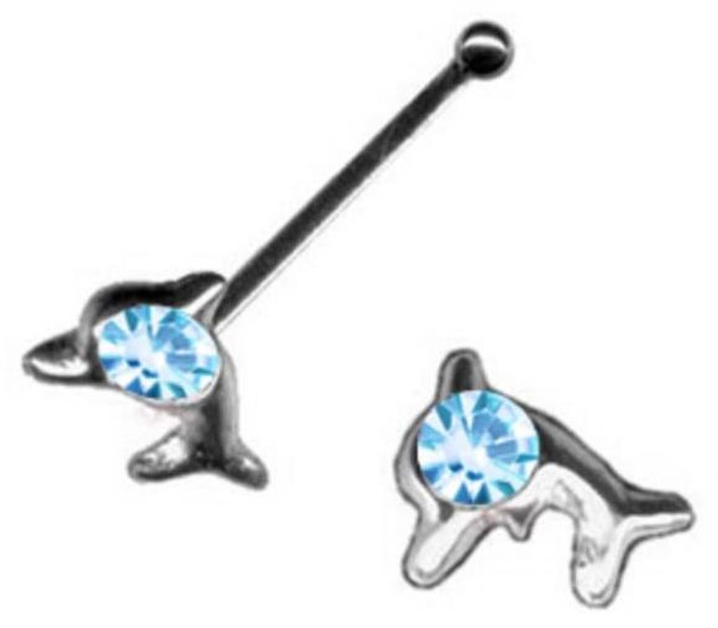 Nasenpiercing: Nasenstecker Piercing Delfin Delphin 925 Produktbild 