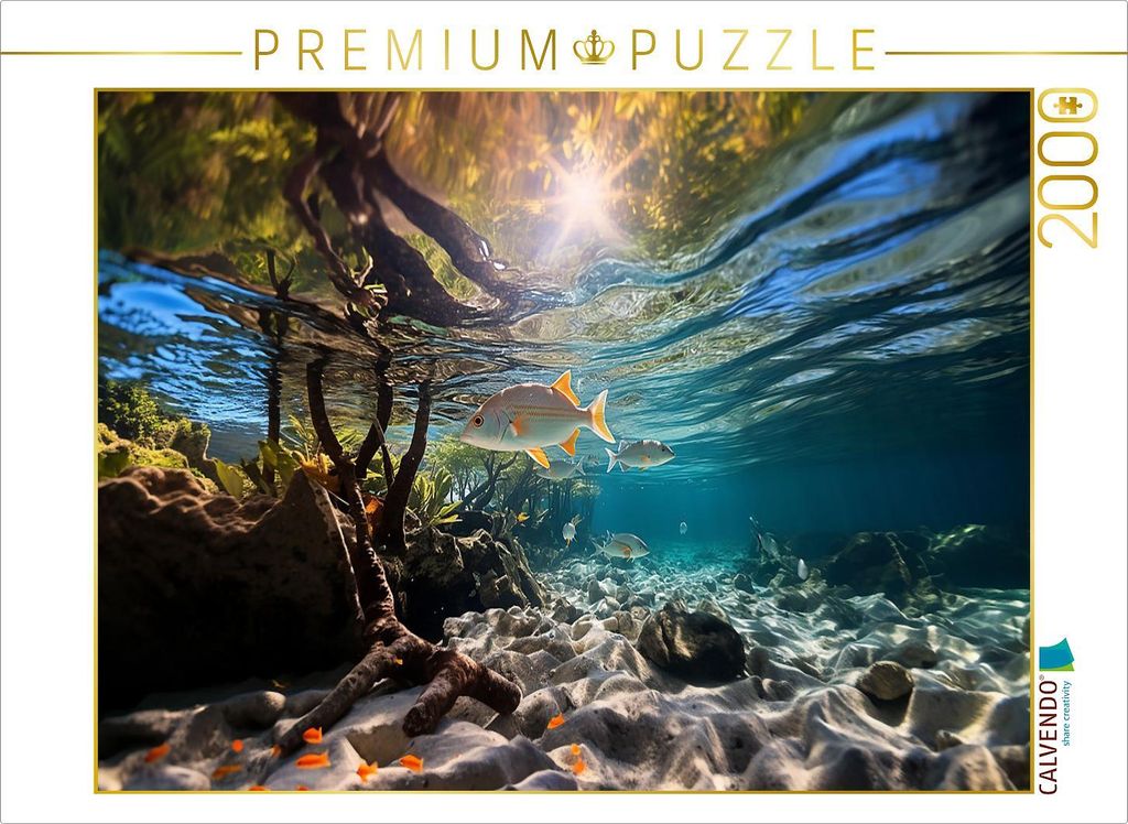 CALVENDO Puzzle In den Mangroven - tropische Fische | 2000 Teile Lege-Größe 90x67cm Foto-Puzzle für glückliche Stunden