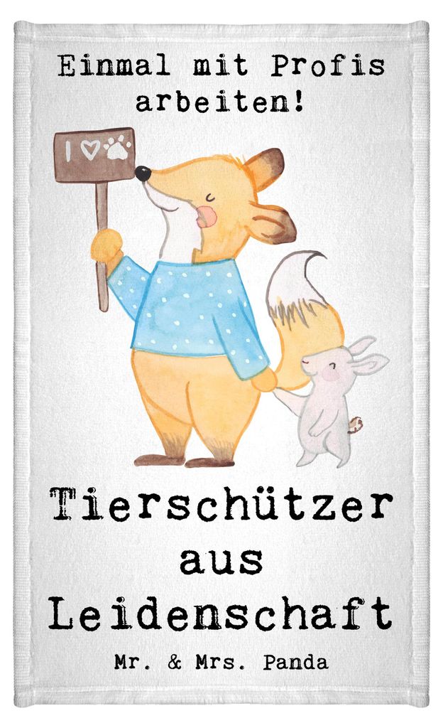 Mr. & Mrs. Panda Handtuch Tierschützer Leidenschaft - Weiß - Geschenk, Gäste-WC, Mini-Handtuch, Klein, Gästehandtuch Bunt, Frotteetuch