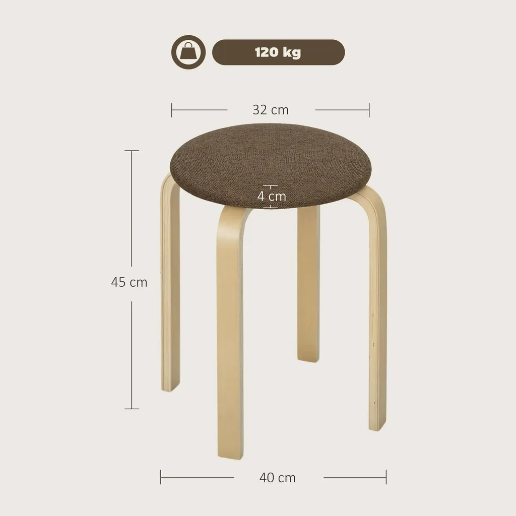 Tabourets de Salle à Manger Empilables Lot de 4 - Solution Gain Place