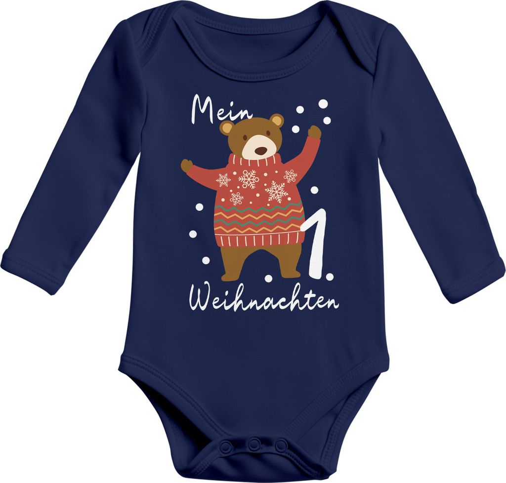 Baby Body langarm Mein erstes Weihnachten {styleVariationName} Aufdruck XMAS Outfit Newborn Einjährige Baumwolle Jungen & Mädchen MoonWorks