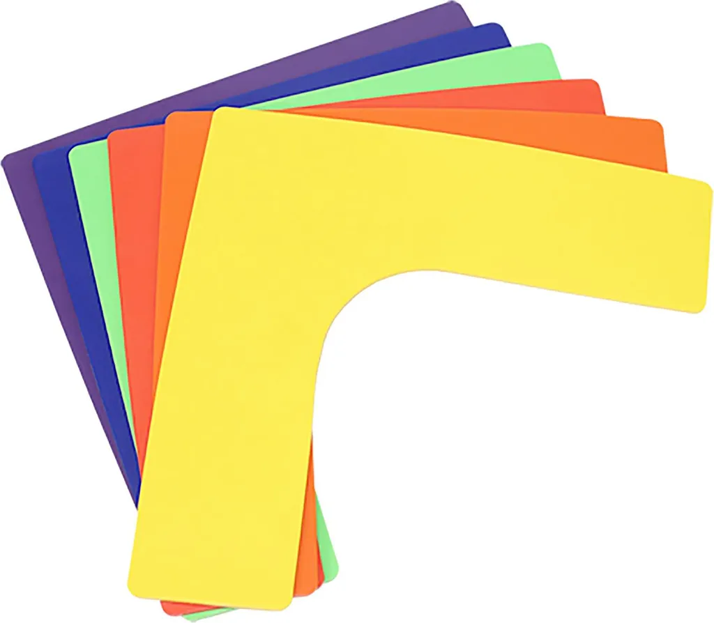 Délimiteur d'Angle Incassable en Polyvinyle - Set de 6 Couleurs Vives