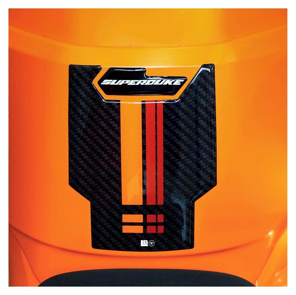 3D Aufkleber für Motorrad Tankpad - Schutz und Dekoration aus Harz kompatibel mit KTM 1390 Super Duke R 2024 - Farbe Rot
