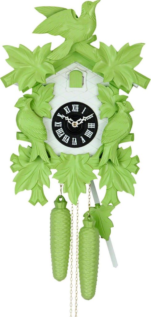 Cuco Clock Kuckucksuhr Schwarzwalduhr "Drei Waldvögel" 20 x 30 x 38cm Wanduhr aus Holz, 8 - Tage Werk, manuelle Nachtabschaltung